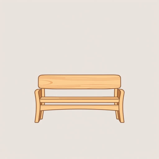 Wooden Bench With Backrest
