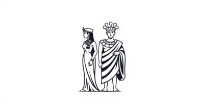 Cleopatra and Julius Caesar