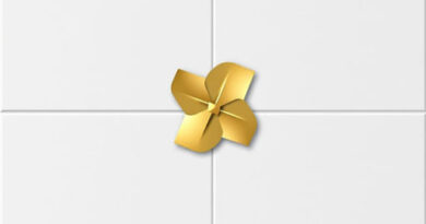 Elegante Pinwheel Gold Tile