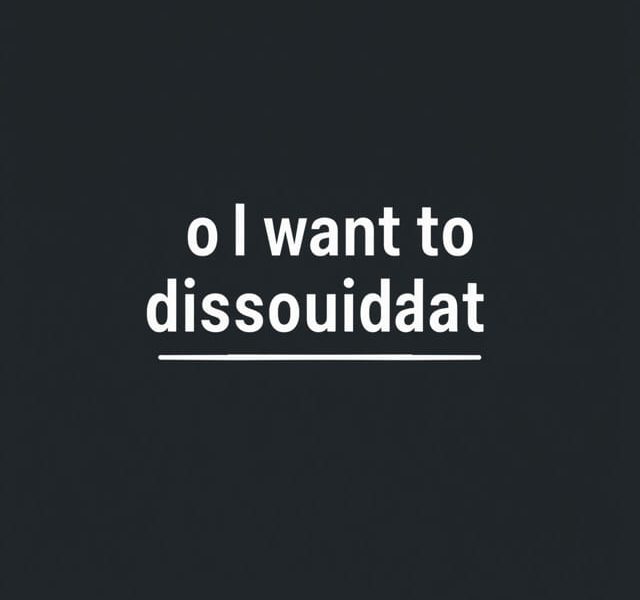 I Want To Dissociate