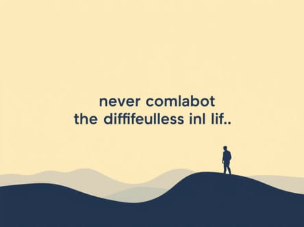 Never Complain About The Difficulties In Life