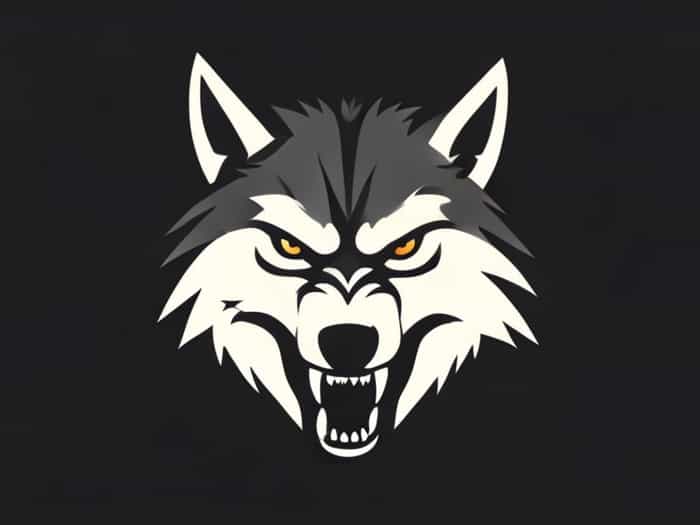 Front Facing Snarling Wolf