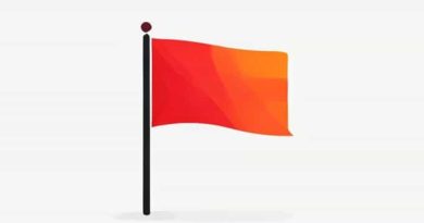 Gelb Rote Flagge Strand