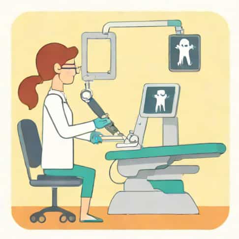 A Dental Hygienist Uses X Rays