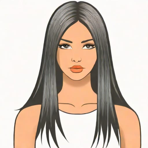 Long Straight Fanned Hime Cut Hair