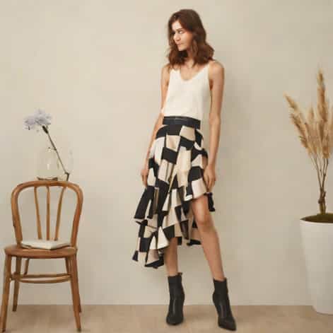 Zara Patchwork Ruffle Skirt